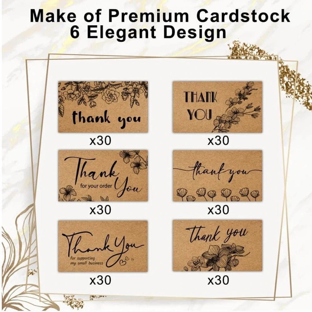 KiDEPOCH 180 Thank You Cards Small Business, Mini Thank You for Supporting. NEW